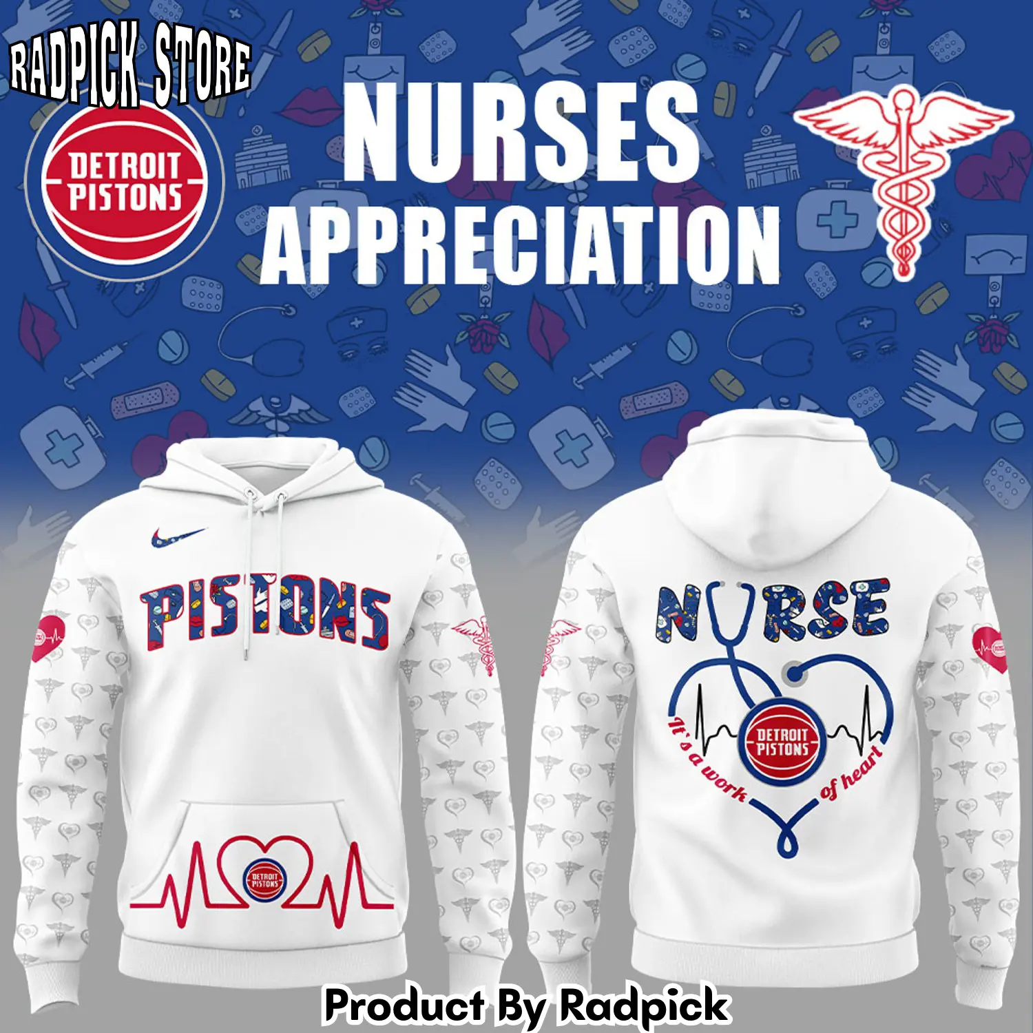 Detroit pistons nurses appreciation hoodie joggers hoodie and long pants set rp291775
